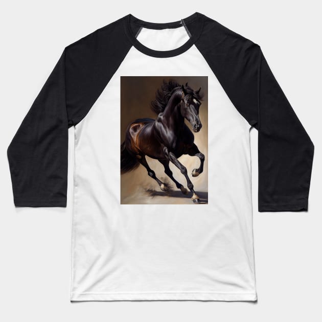 Thoroughbred Horse Baseball T-Shirt by ABART BY ALEXST 